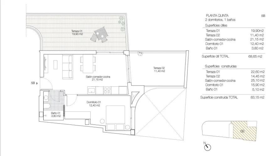 Ático de 1 dormitorio en Torrevieja, Spain No. 439 № 1