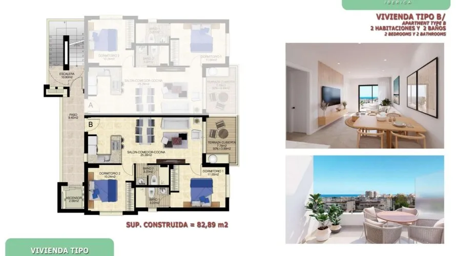Apartamento de 2 dormitorios en Torrevieja, Spain No. 1080 № 3