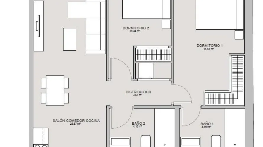 Apartamento de 2 dormitorios en Valencia, Spain No. 986 № 5
