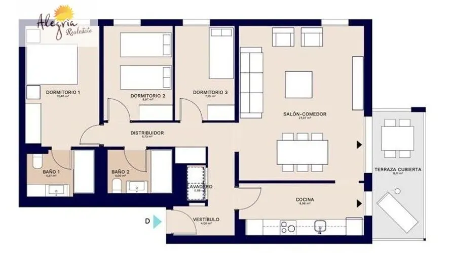 Apartamento de 3 dormitorios en Godella, Spain No. 1288 № 9