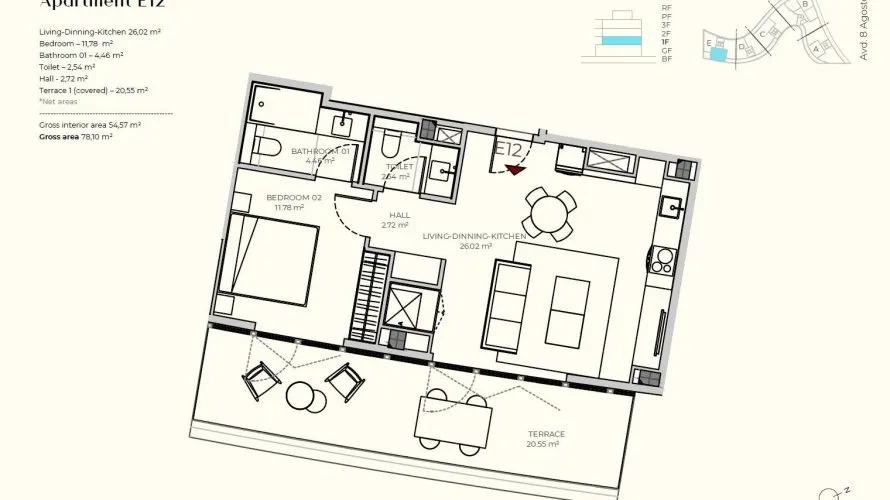 Apartamento de 1 dormitorio en Talamanca, Spain No. 1220 № 12