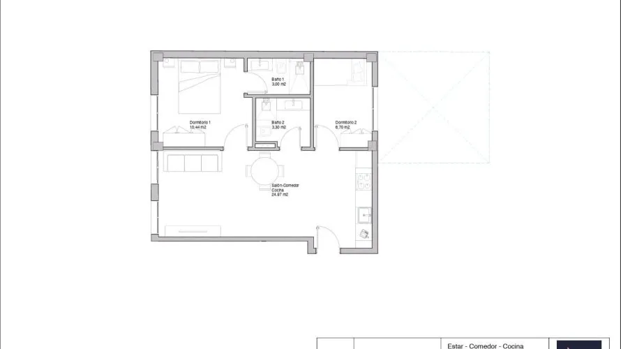 Apartamento de 2 dormitorios en Alicante, Spain No. 1736
