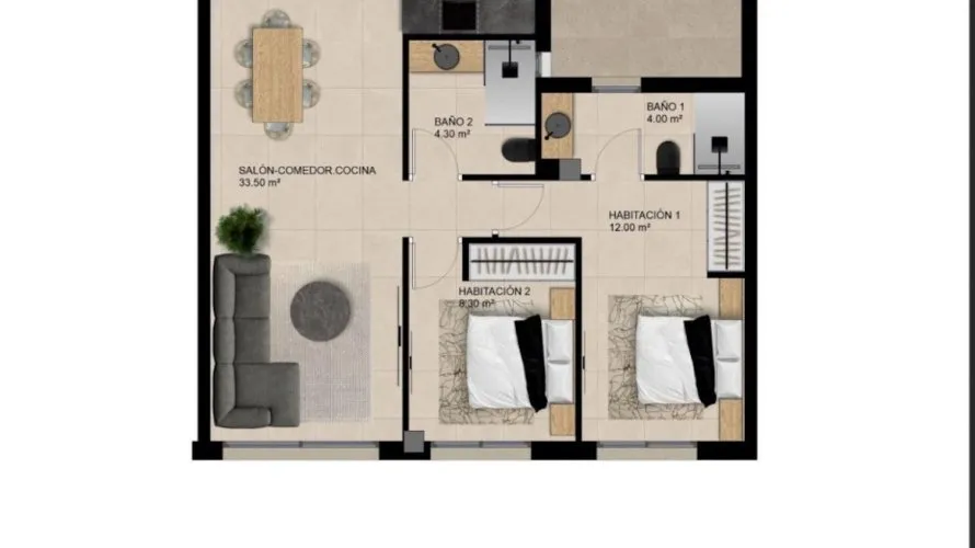 Apartamento de 2 dormitorios en Elche, Spain No. 1937 № 6
