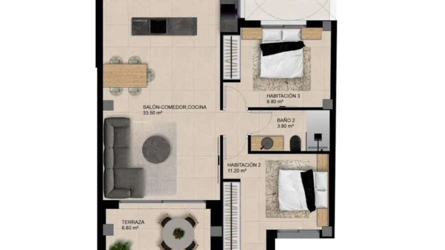 Apartment de 2 chambres à Elche, Spain No. 1937 № 7