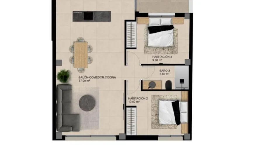 Apartment de 2 chambres à Elche, Spain No. 1937 № 5