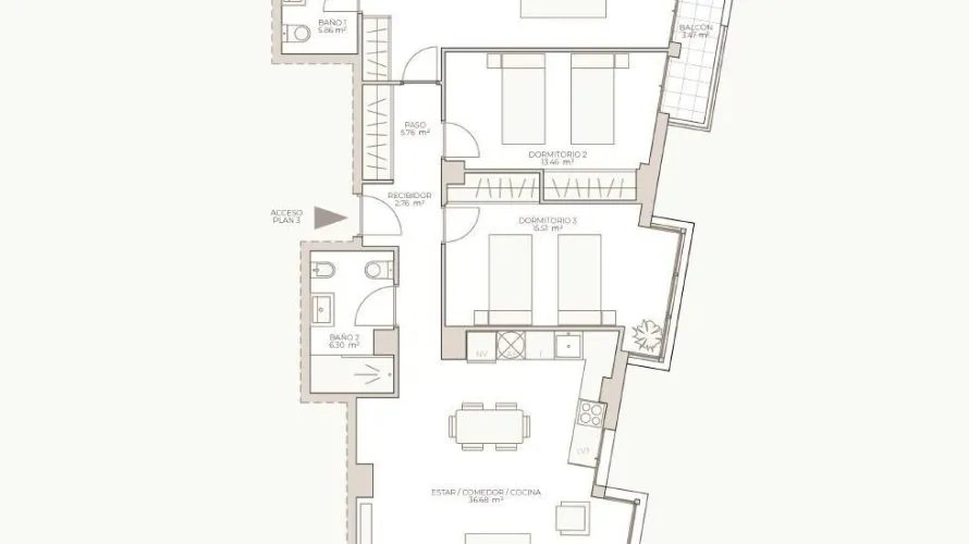 Квартира с 3 спальнями в Валенсия, Испания №858 № 10