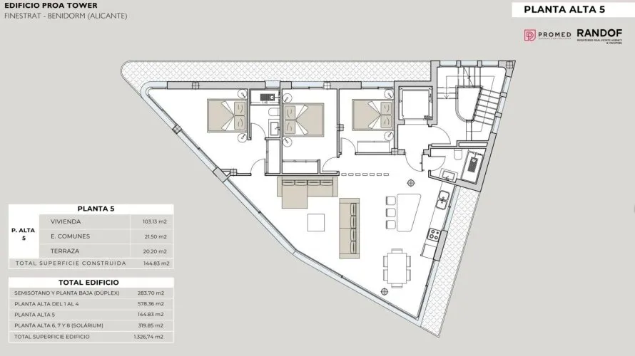 Пентхаус с 3 спальнями в Финестрат, Испания №732 № 13