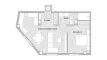 Планировка Квартиры с 1 спальней в ЖК ALEGRIA IV ALICANTE № 1914